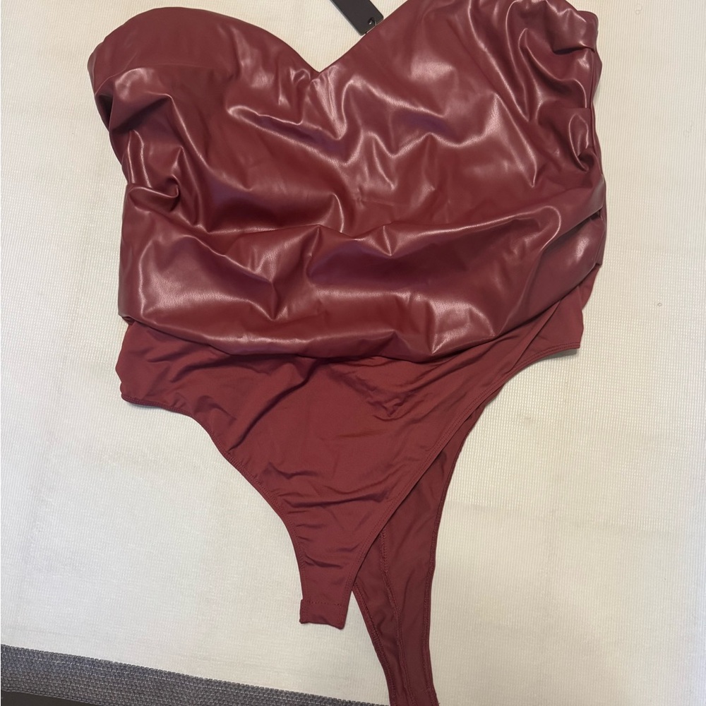 Wine Strapless Bodysuit